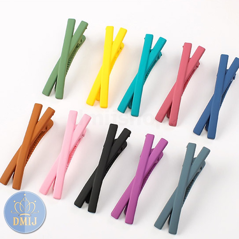 Kẹp tóc chữ X màu trơn, kẹp mái nhiều màu cute hột me