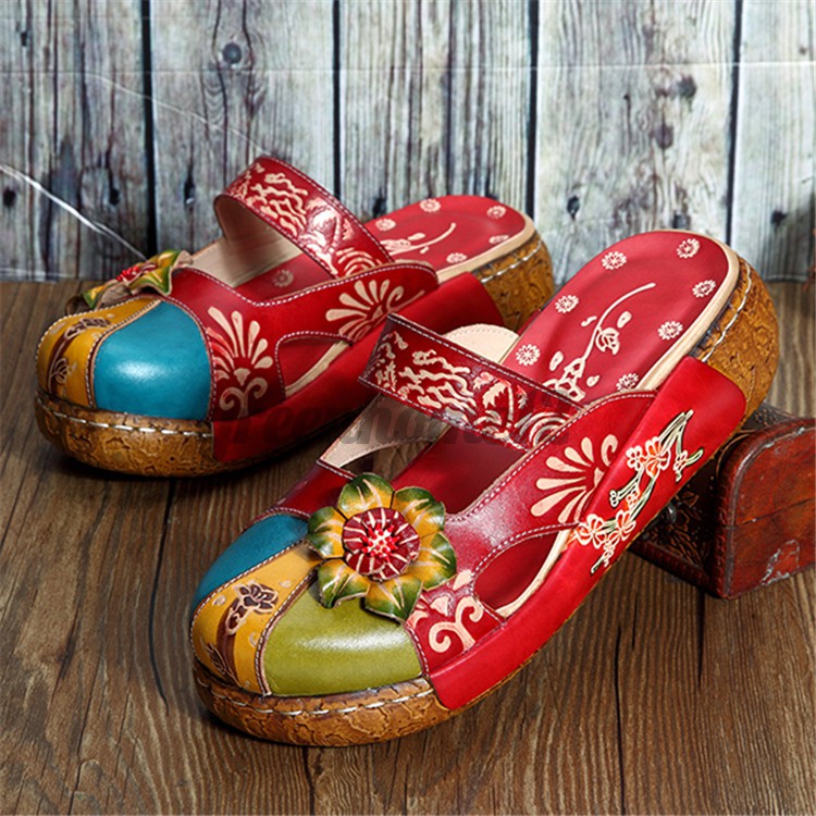 Giày Cao Gót Da Hở Mũi Phong Cách Vintage Cho Nữ