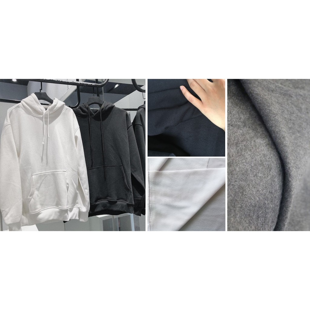 Áo nỉ hoodie unisex trơn chất nỉ bông ấm mềm mịn form rộng