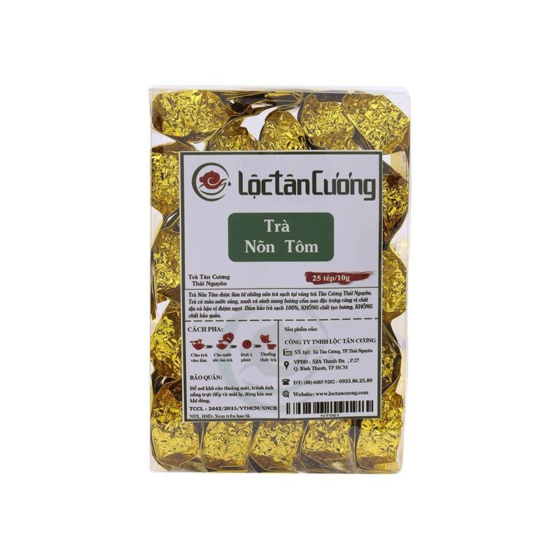 Trà xanh nõn tôm Lộc Tân Cương Hộp 25 Tép 250G