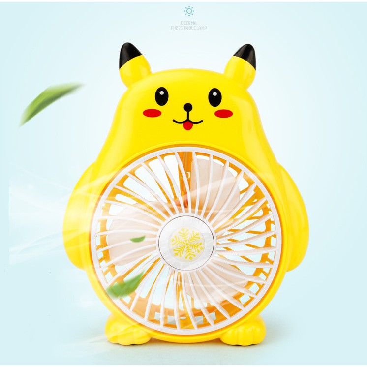 Quạt sạc USB mini để bàn hình Pikachu