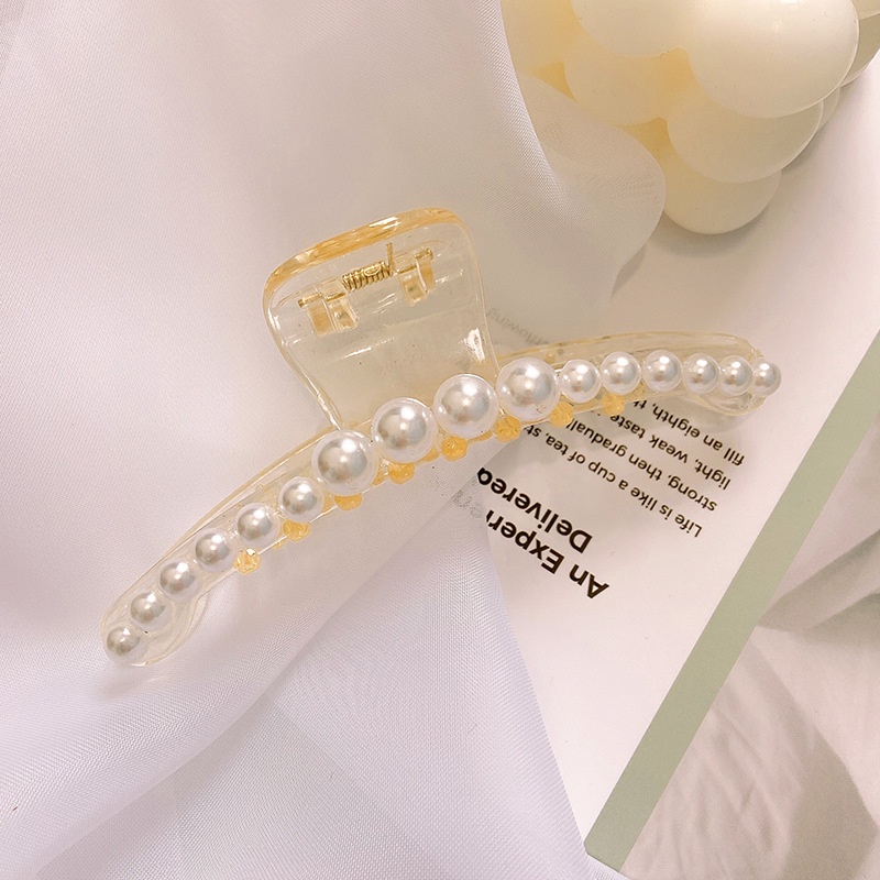 Kẹp Tóc Cỡ Lớn Màu Trắng Sữa Bằng Acrylic Thời Trang Hàn Quốc 2022 Cho Nữ