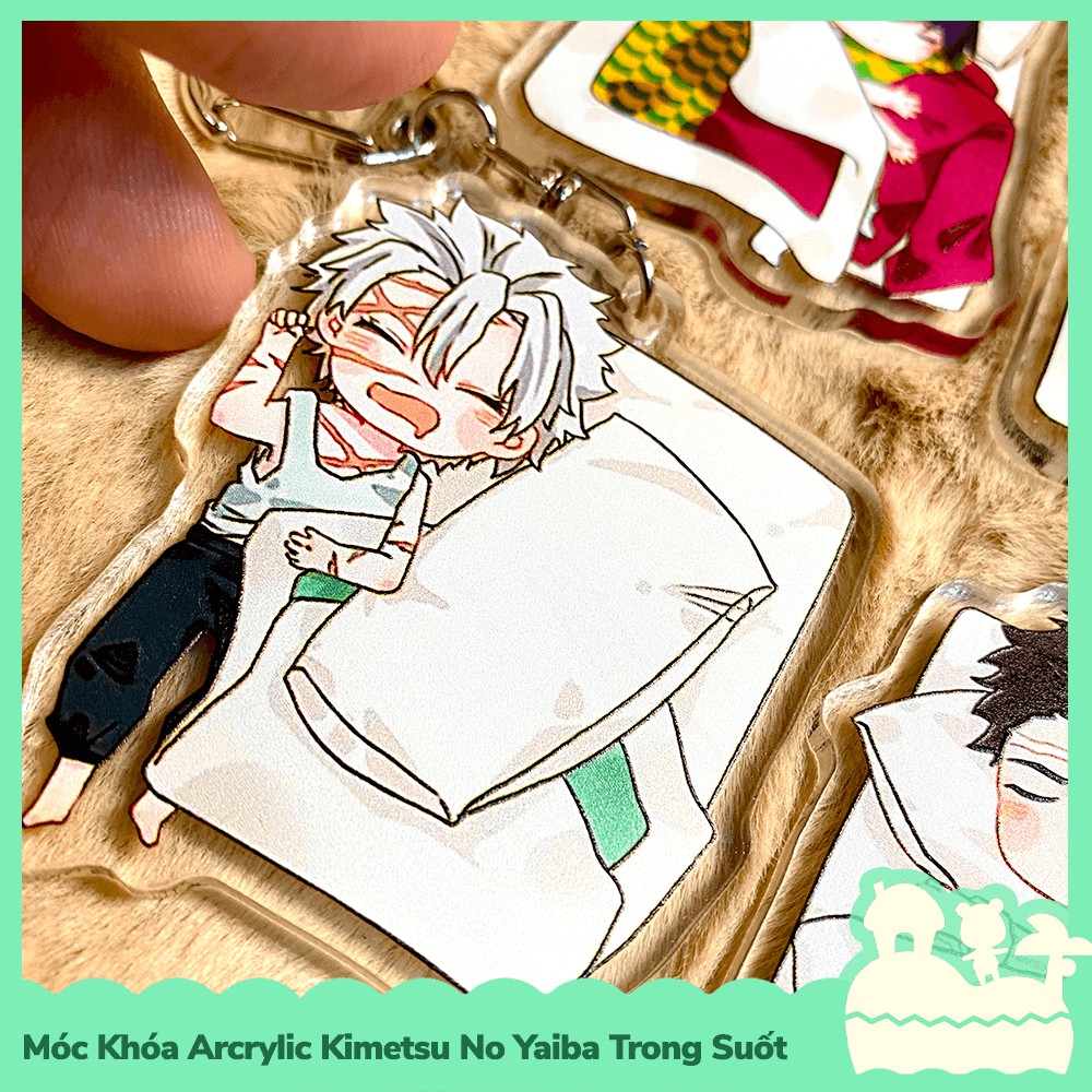 [Sẵn VN] Móc Khóa Keychain Acrylic Trong Suốt 2 Mặt Kimetsu No Yaiba TGDQ Demon Slayer Đại Trụ Ngủ Ngon