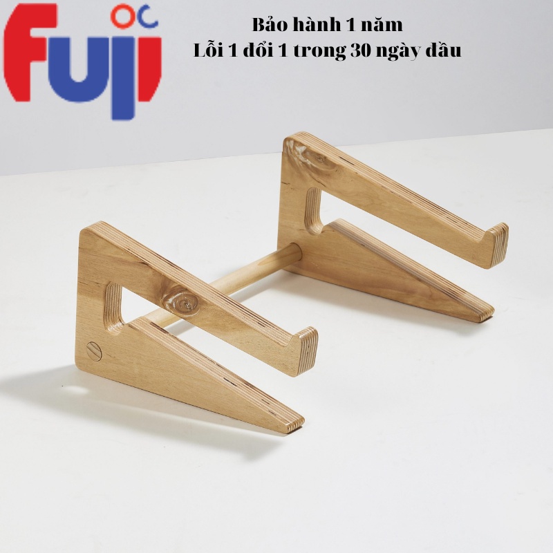 Giá Đỡ Laptop Kệ Kê Máy Tính Xách Tay Bằng Gỗ Plywood Tản Nhiệt Tự Nhiên Cao Cấp Có 3 size Basic, L, M - Fuji Shop