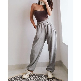 Quần Jogger Basic Nỉ Trơn Lưng Chun Cạp Cao