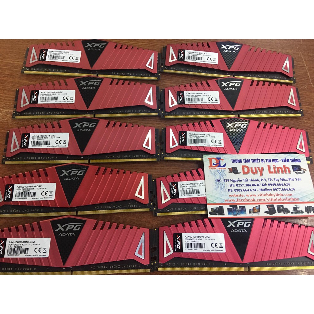 Ram 8G DDR4/2400 ADATA và các loại tản thép đẹp xịn sò