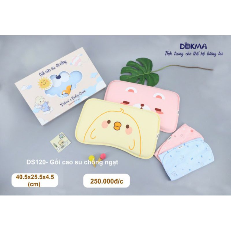 Gối cao su chống ngạt Dokma DS120 KT 40.5x25.5x4.5cm (tặng kèm 1 vỏ gối)