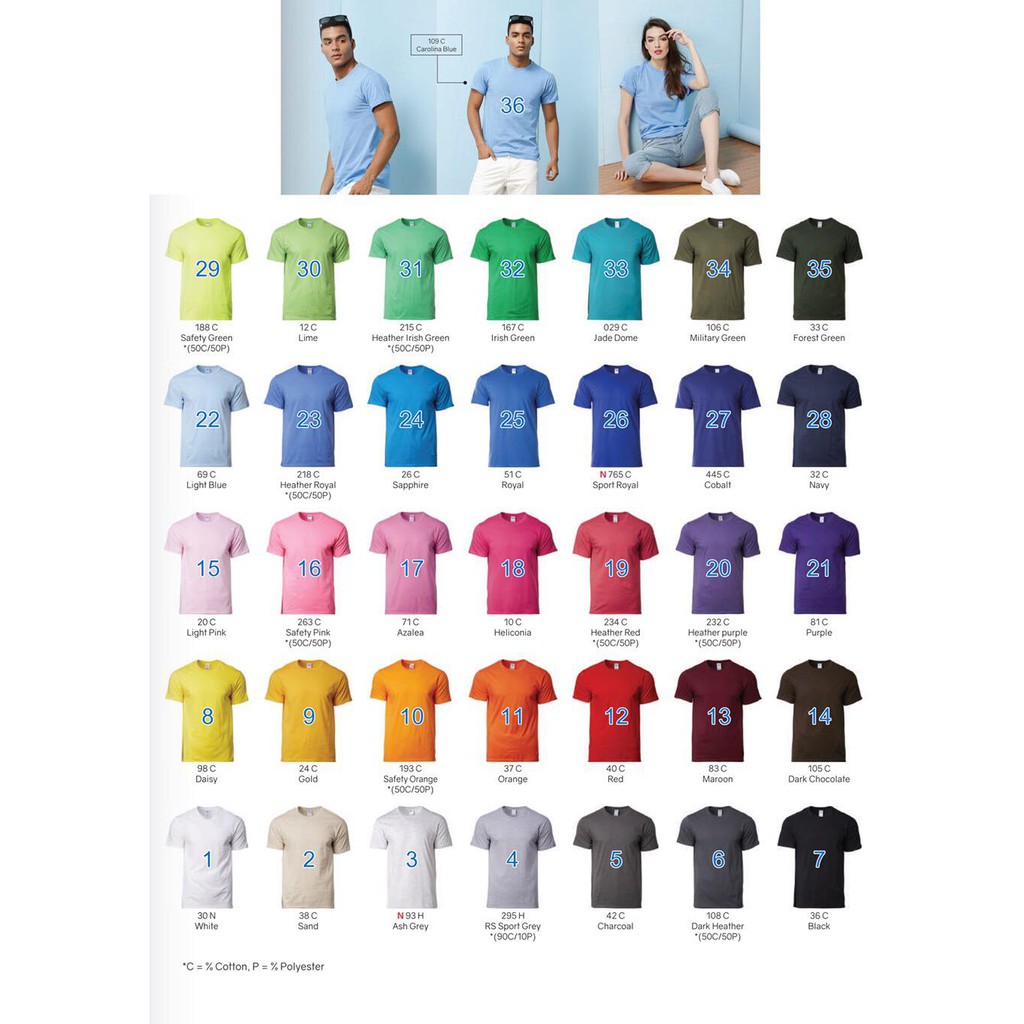 CAM KẾT HÀNG CHÍNH HÃNG | Áo Phông Trơn Gildan Premium 7600 | Chất vải cotton 100% hàng nhập nhẩu | Nam và Nữ