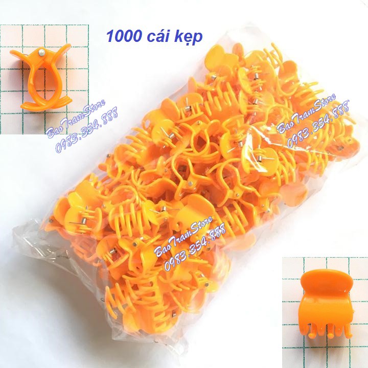 Túi 1000 cái kẹp bướm  to 2cm màu cam, chất lượng cao dùng để kẹp cành cây, cành hoa lan.