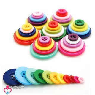 Khuy áo nhựa cúc áo nhựa tròn nhiều màu sắc trang trí thủ công