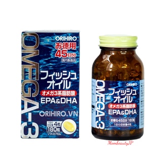 Dầu cá bổ sung omega 3 EPA & DHA Orihiro Nhật Bản hộp 180 viên
