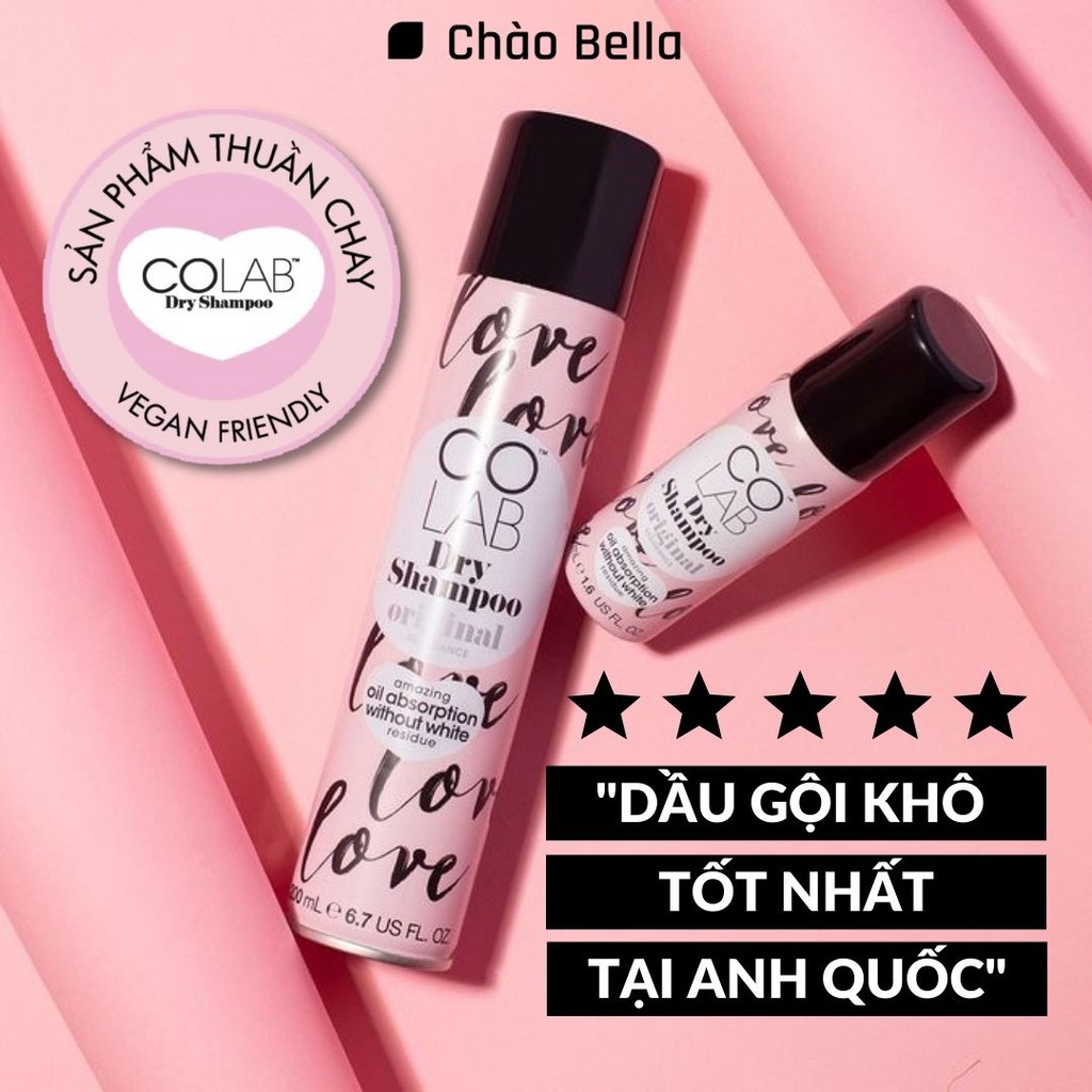 Dầu gội khô Colab dry sampo 200ml làm sạch tóc bồng bềnh sau 5 phút