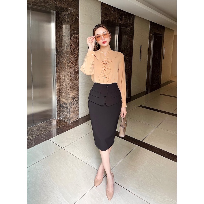 Áo sơ mi cổ tàu bèo nẹp