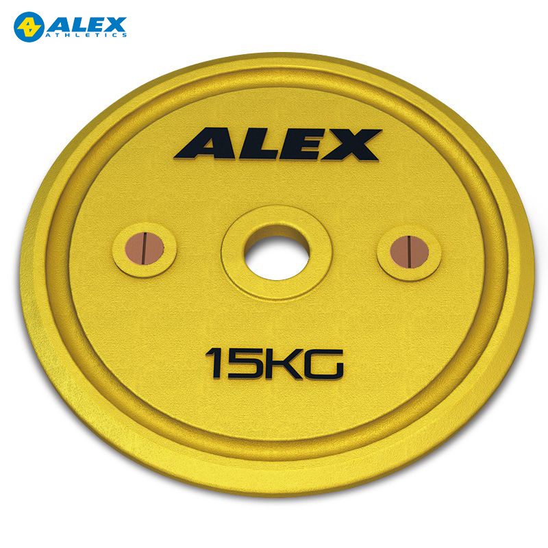 Tạ Đĩa Hiệu Chỉnh OLYMPIC Calibrated Plate 15kg  ALEX Cao Cấp, Gang Nguyên Khối Sơn Tĩnh Điện Tập Thể Hình,Gym