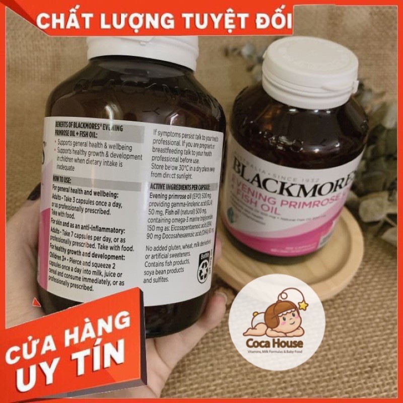 BLACKMORES EVENING PRIMROSE OIL + FISH OIL✅ đủ bill, tem, hàng chính hãng✅ hỗ trợ đẹp da, ổn định nội tiết tố | BigBuy360 - bigbuy360.vn
