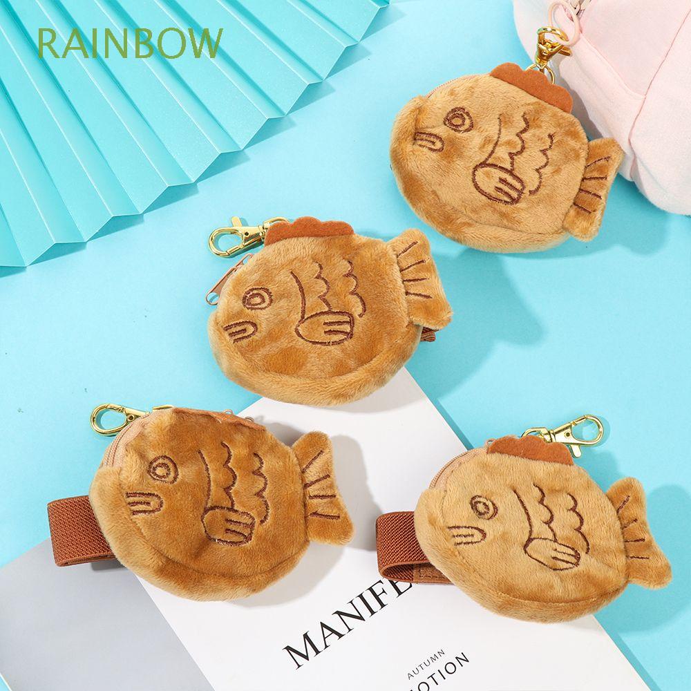 Ví đựng tiền và son hình con cá nhồi bông kích thước nhỏ có móc gắn balo dễ thương cho nữ