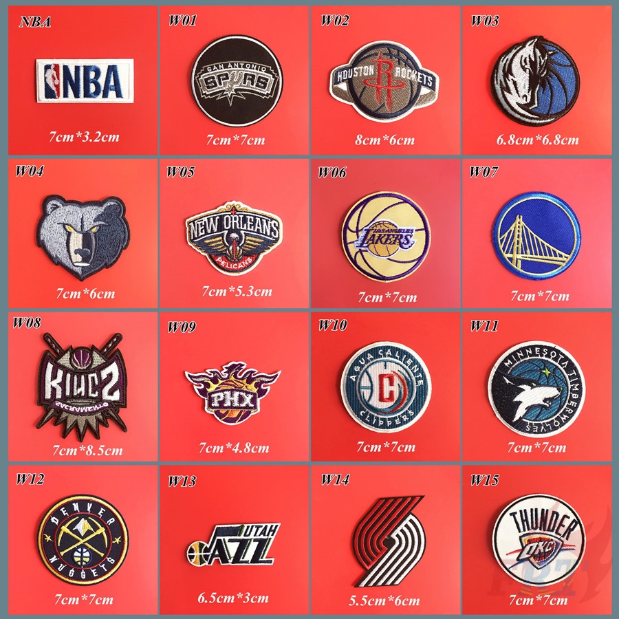 Sticker Ủi Thêu Hình Logo Đội Bóng Rổ Nba