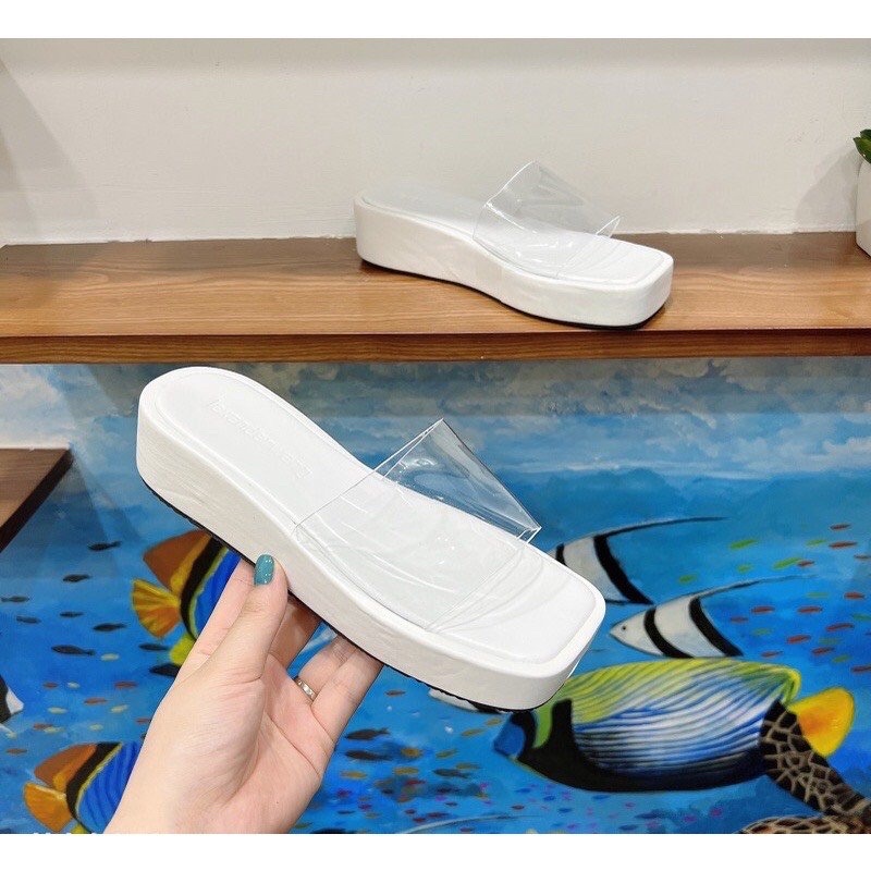 Dép bánh mì quai trong đế xuồng cao 5cm hot trend