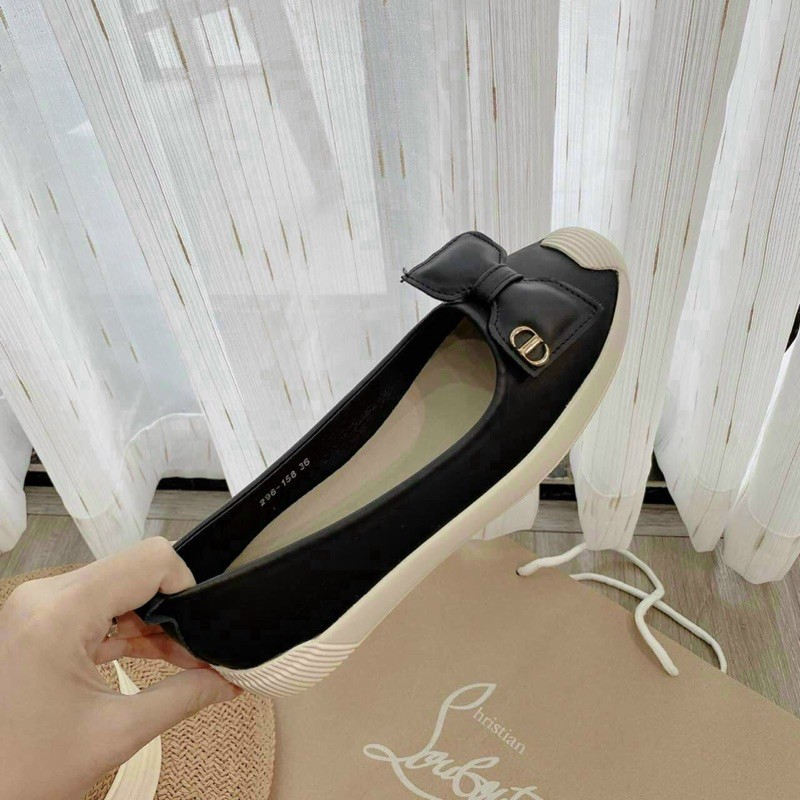 Giầy slip on nữ đính nơ da mềm | BigBuy360 - bigbuy360.vn