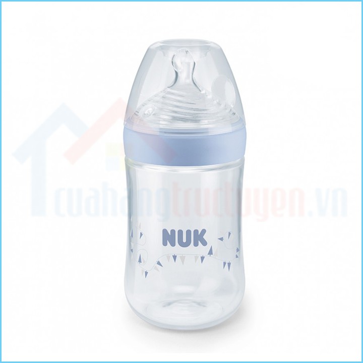 [CHÍNH HÃNG ĐỨC] Bình Sữa Cổ Hẹp Nhựa PP Đa Tia Silicone Dẹt Chỉnh Nha NUK Nature Sense 260Ml Cho Trẻ Trên 6 Tháng Tuổi