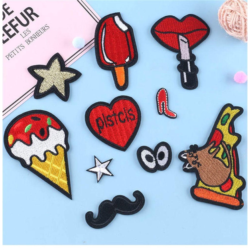 ROSE Sticker Ủi Thêu Hình Râu Thời Trang
