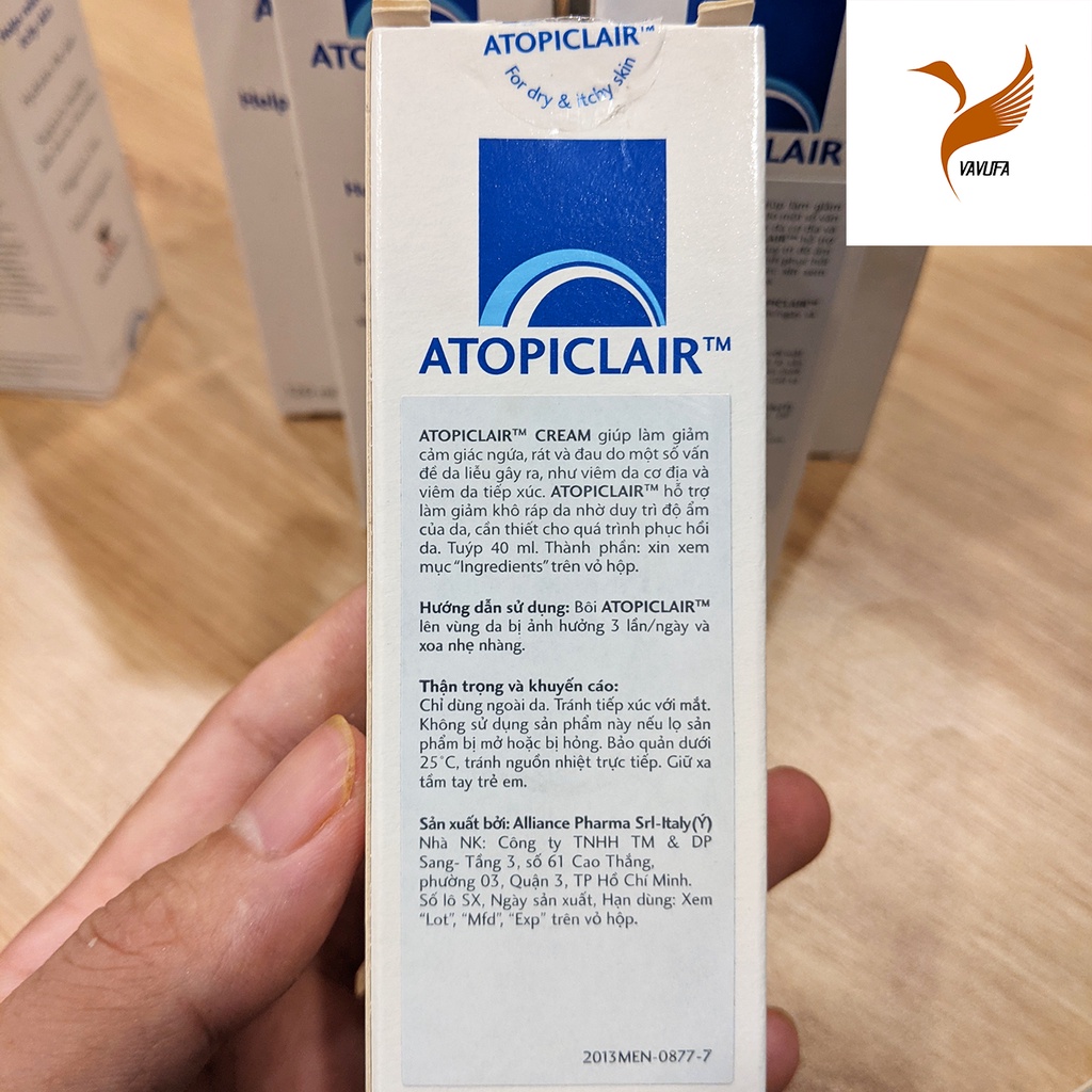 Atopiclair Cream Dưỡng ẩm, giảm ngứa, giảm hăm cho bé Chính hãng