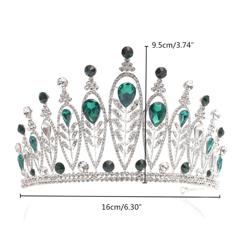 Vương Miện Đính Đá Hình Giọt Nước Sang Trọng Cho Cô Dâu