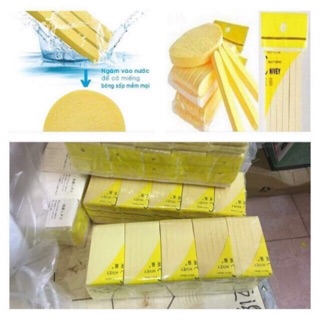 Bông mút rửa mặt bọt biển hivey gói 12 miếng