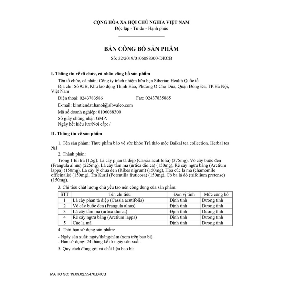 [Trà gan ruột thận N1] Trà thảo mộc Baikal tea collection. Herbal tea N1 - 30 túi - Date T12/2022