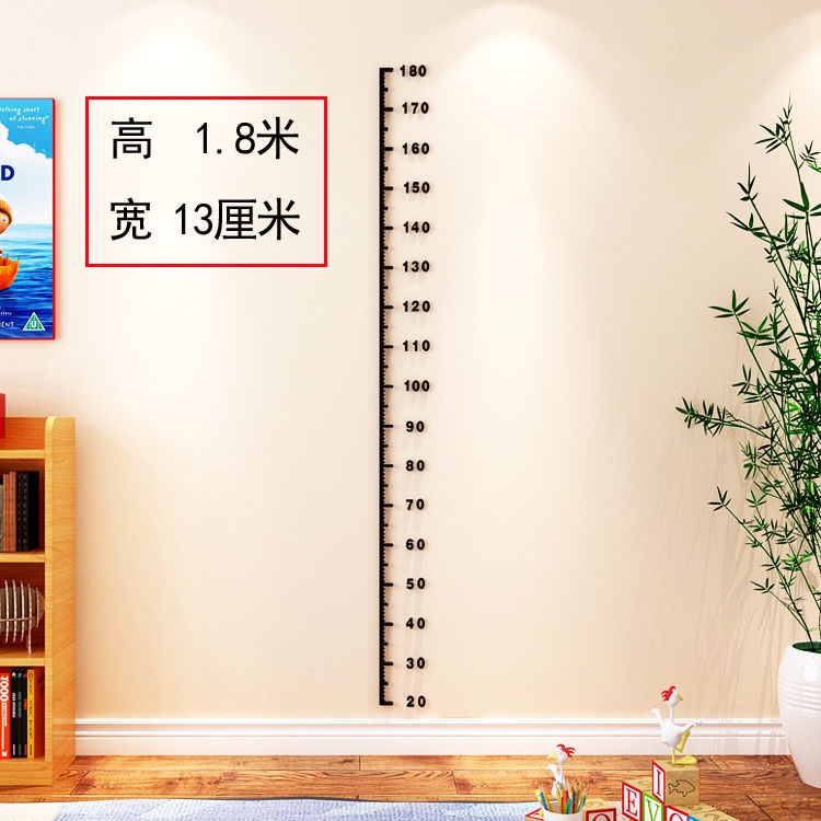 Thước Đo Chiều Cao Dán Tường Bằng Acrylic Họa Tiết Hoạt Hình 3d Dễ Thương Cho Bé