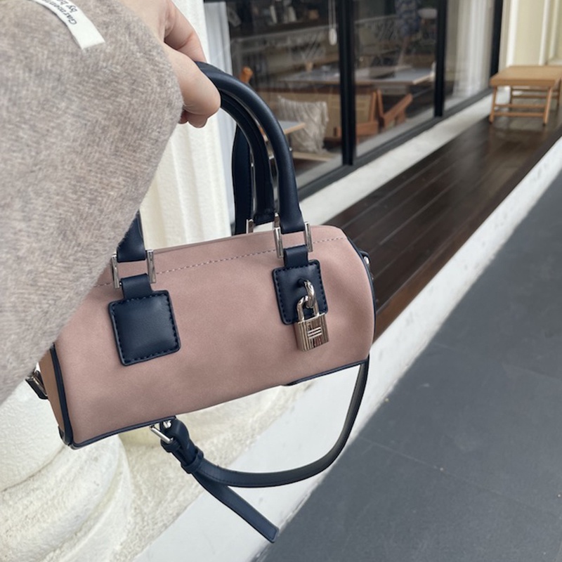 Túi đeo vai IELGY hình trụ mini có khóa thời trang cho nữ