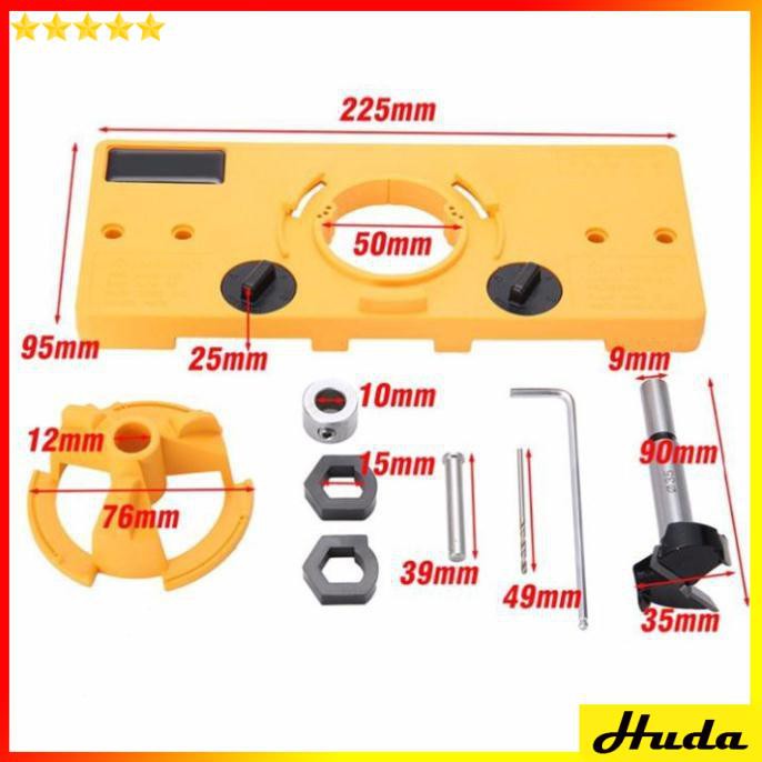 Bộ cữ khoan bản lề bật, Dụng cụ định vị khoan lỗ lắp bản lề giảm chấn - đồ làm mộc