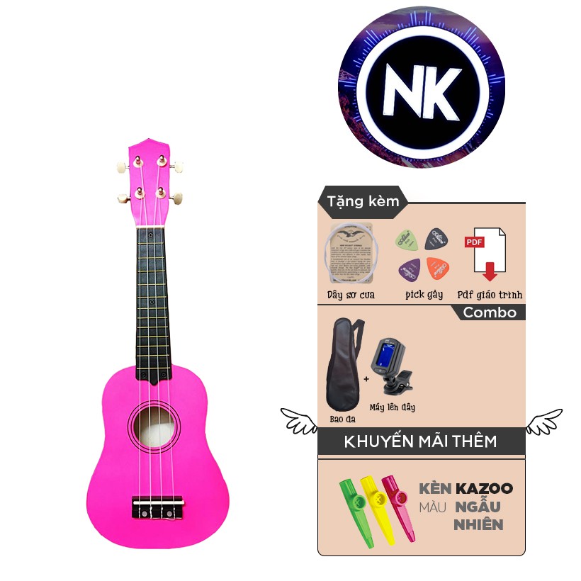 (MUA 1 ĐƯỢC 8) Đàn Ukulele Soprano 21" Full Phụ Kiện + Bao Da + Tuner + Kèn Kazoo