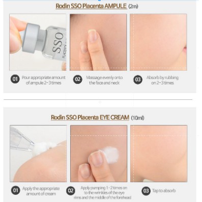 Set 2 bước ampoule và kem mắt cải thiện nếp nhăn chiết xuất nhau thai cừu SSO