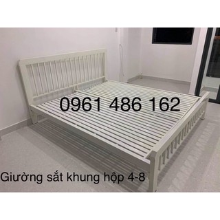 Giường sắt khung hộp 48 - 1m8x2m - freeship hcm - bảo hành 2 năm