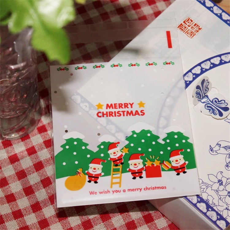 10 túi đựng kẹo hình ông già Noel kích thước 10x10cm