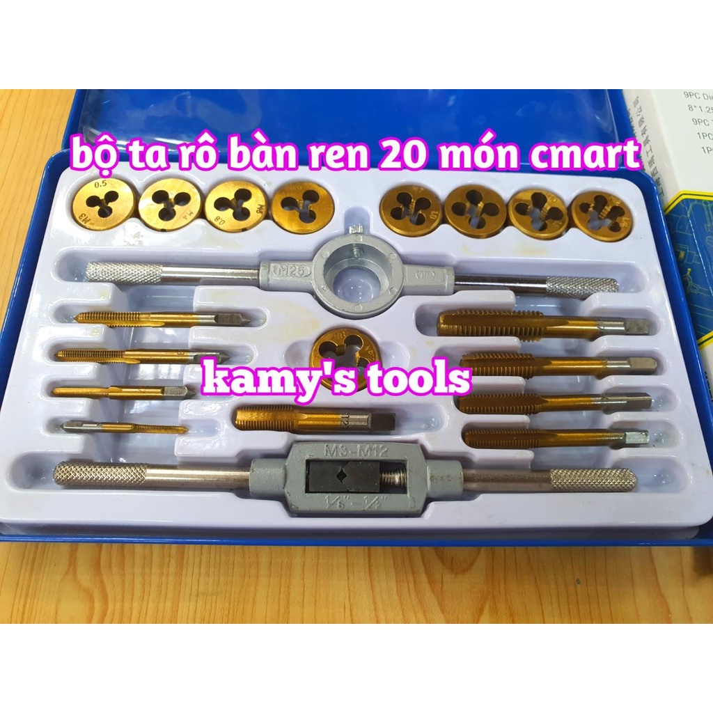 Bộ taro bàn ren 20 chi tiết model A1011 C-MART, bộ ta rô