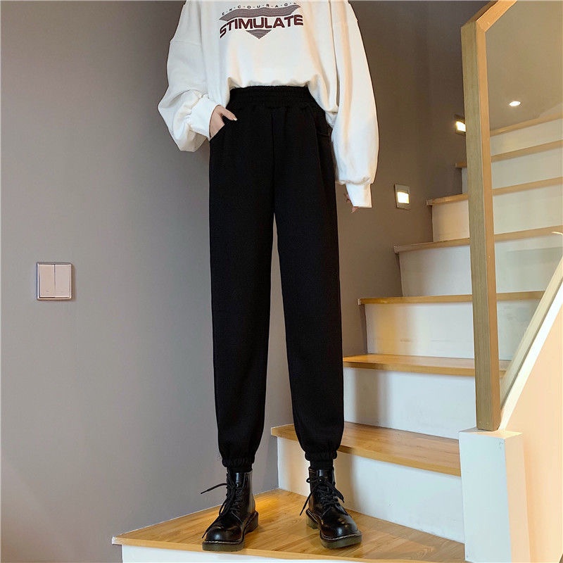 Quần ống rộng Hus nữ lưng cao len tăm dáng dài ulzzang LT02