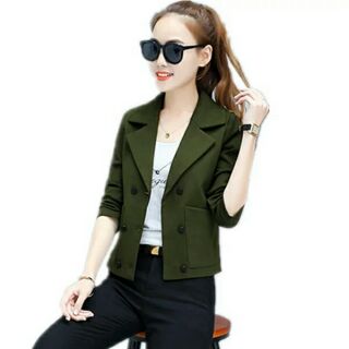 Áo khoác dạ lông cừu nữ dáng ngắn hàng quảng châu