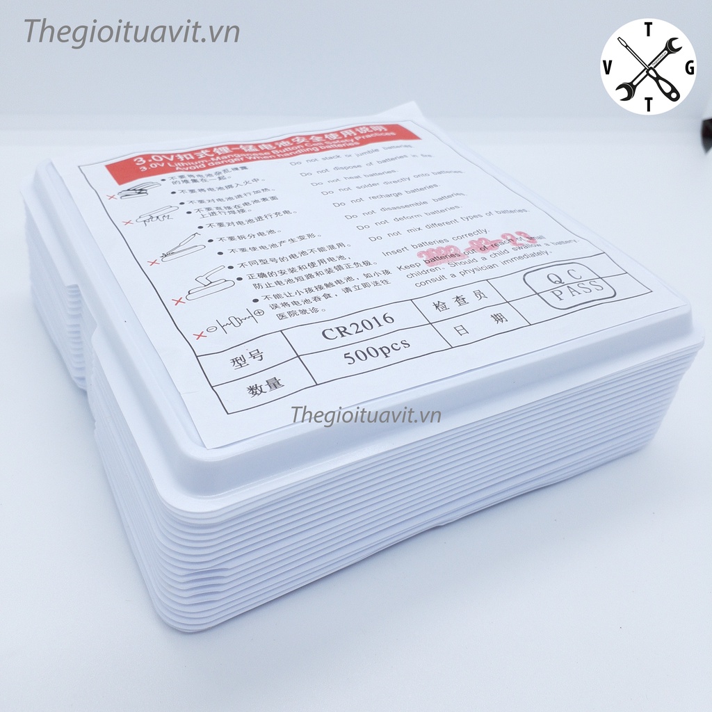 Sỉ vỉ 25 viên Pin cúc áo CR2016 3V pin nút áo hàng chuẩn bảo đảm
