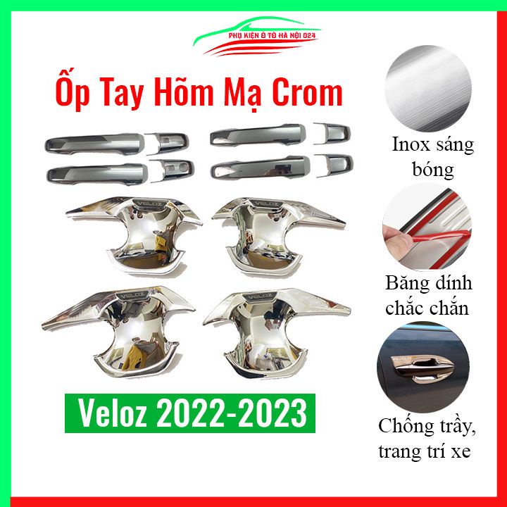 Ốp tay hõm cửa mạ crom Veloz 2022-2023 chống trầy va đập mở cửa xe
