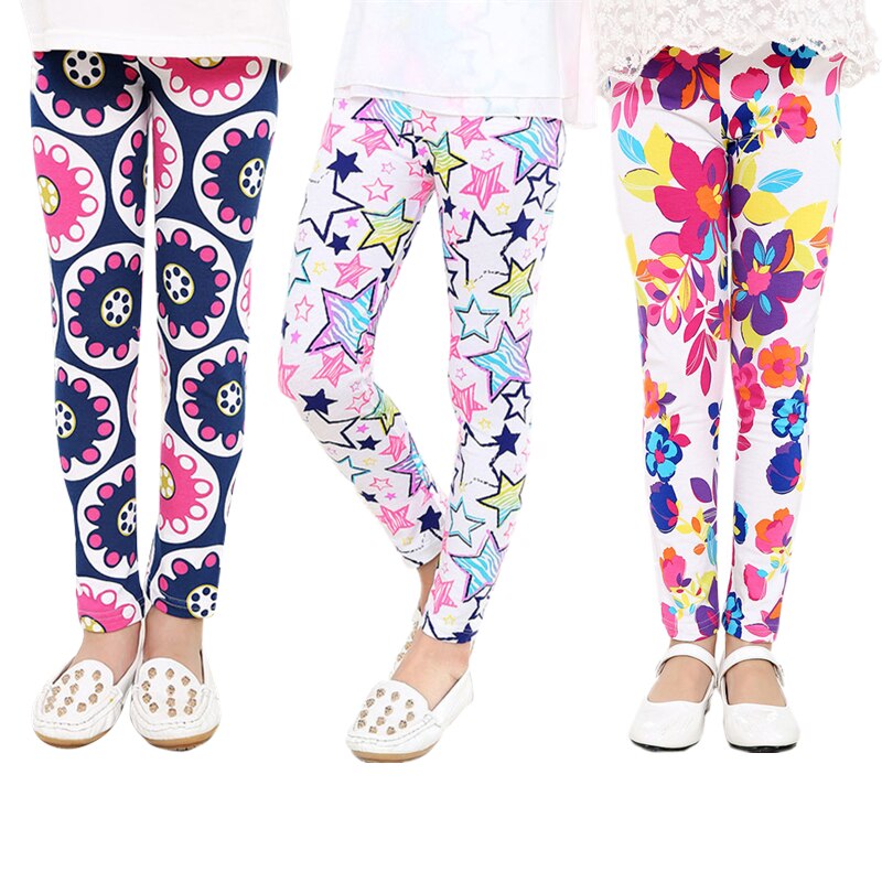 Quần legging mỏng in họa tiết ngôi sao thoáng khí thời trang mùa hè cho bé gái
