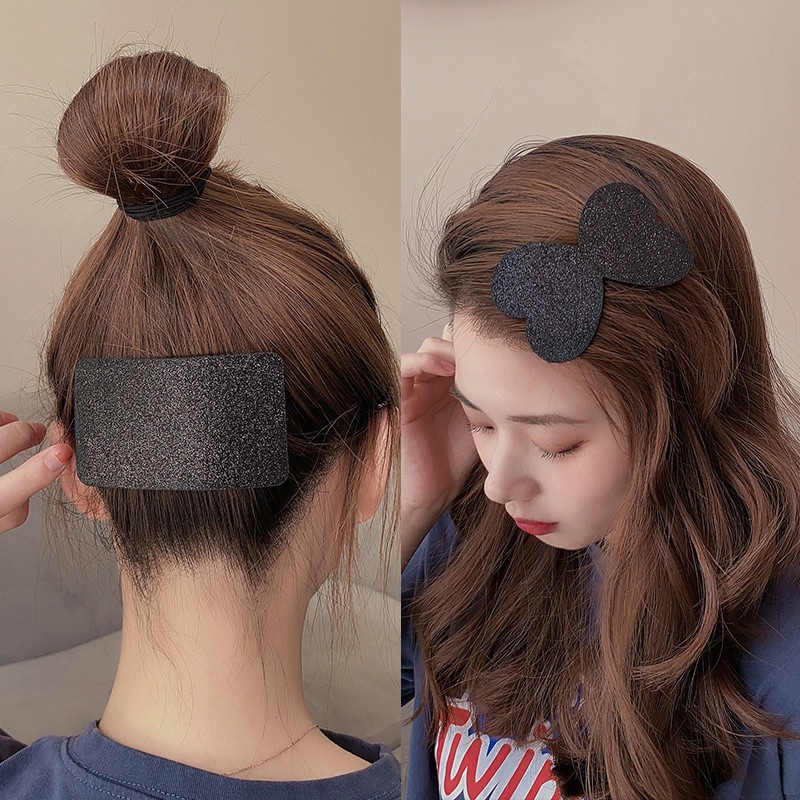 Miếng Dán Cố Định Tóc Mái Phối Ren Màu Đen Phong Cách Hàn Quốc Độc Đáo Thời Trang