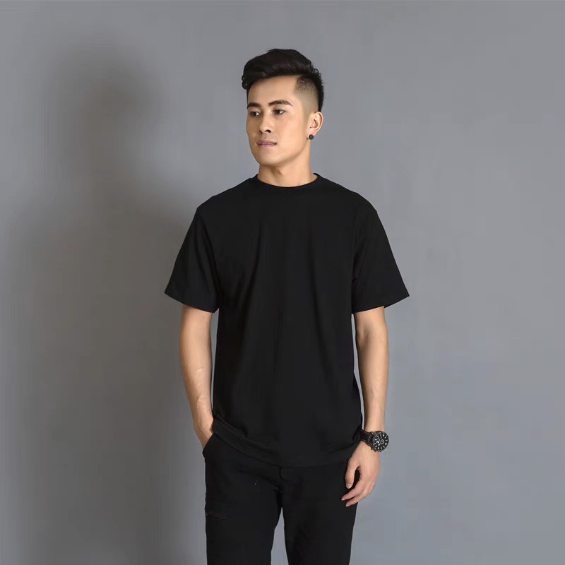 Áo Thun Nam Cổ Tròn Cotton Mềm Mịn, Áo Phông Trơn Ngắn Tay 2 Màu Đen Trắng, Co Giãn Thấm Hút Mồ Hôi | BigBuy360 - bigbuy360.vn
