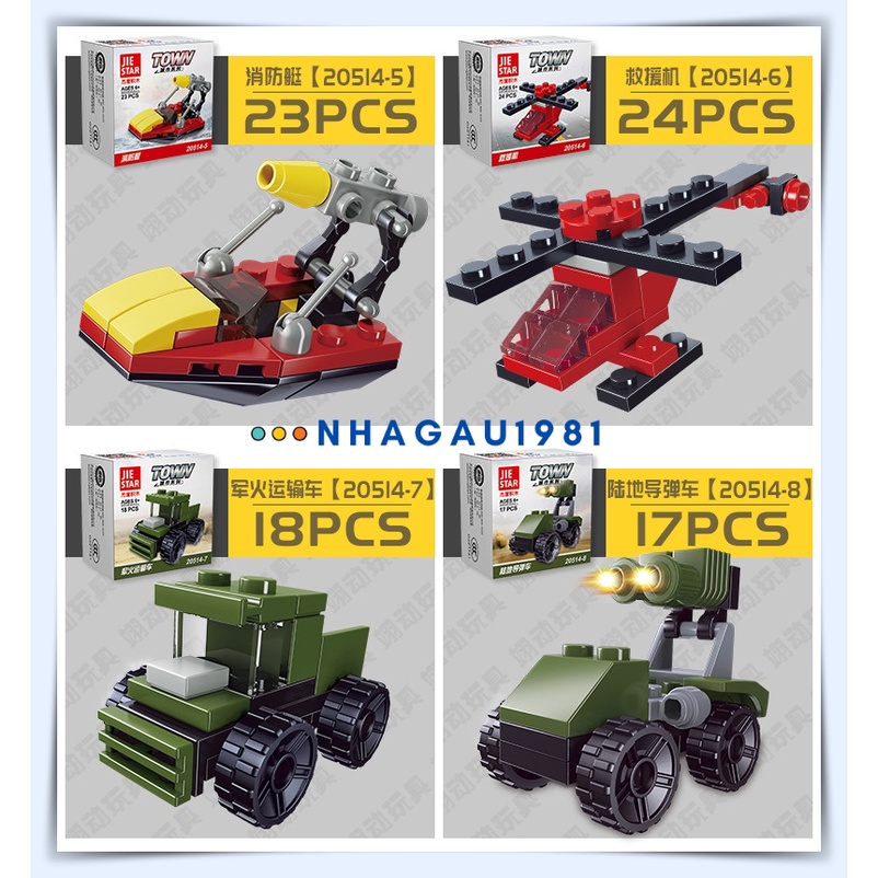 Lắp Ráp Mini Xe, Máy Bay, Chiến Hạm Đồ Chơi Không Hộp Cho Bé 5-7 Tuổi Shop Nhagau1981