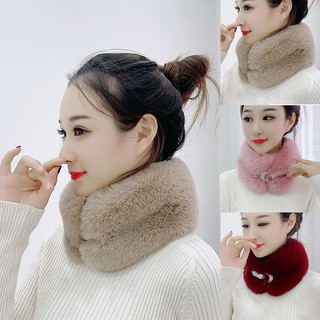 Tính năng❤Khăn choàng cổ phủ lông dày dặn giữ ấm chống gió thời trang cho nữ