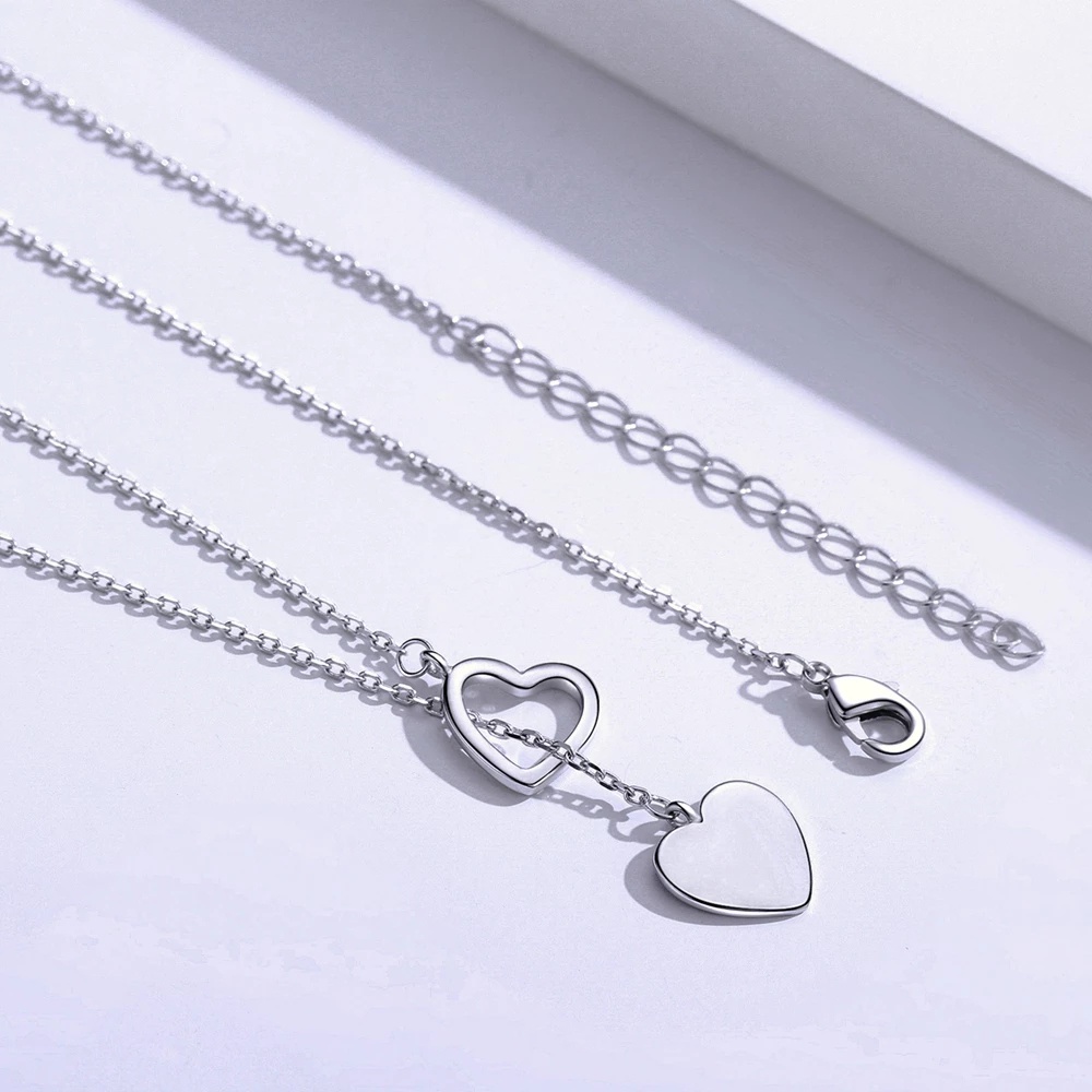 Vòng Cổ Choker Mặt Trái Tim Đôi Điều Chỉnh Được Thời Trang Cho Nữ