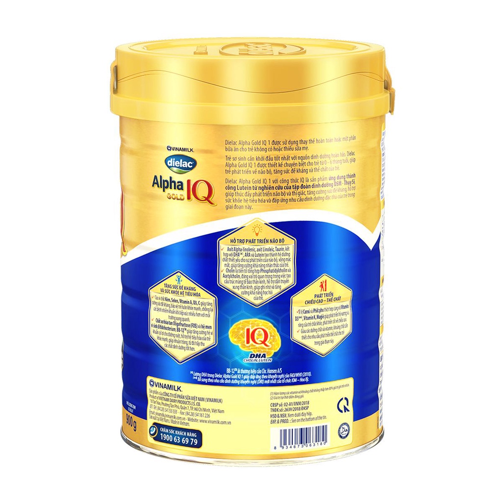 Sữa bột Dielac Alpha IQ Gold 1- 800g HSD 2024
