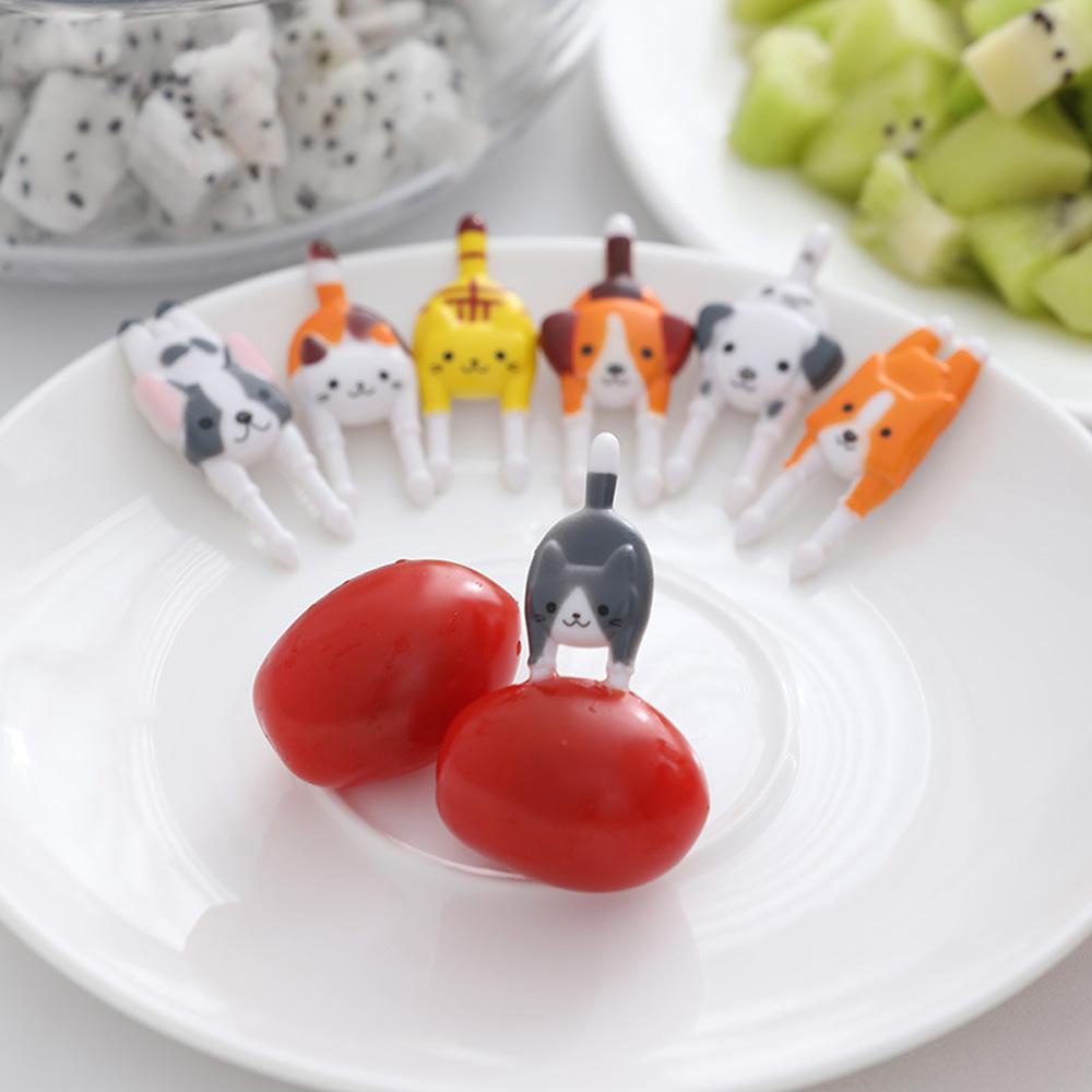 Set 7 Nĩa Ăn Trái Cây Họa Tiết Hoạt Hình Dễ Thương