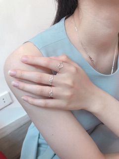 Nhẫn bạc TLEE basic hình khối mix match cá tính TLEE JEWELRY A0333